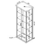 AERO 4-SHELF DISPLAY CURIO CABINET WITH LED LIGHTING BLACK - Image 11