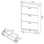 DENIA 3-TIER ENGINEERED WOOD SHOE CABINET WHITE - Image 12