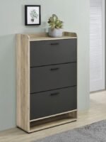 DENIA 3-TIER ENGINEERED WOOD SHOE CABINET GREY - Image 2