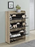 DENIA 3-TIER ENGINEERED WOOD SHOE CABINET GREY - Image 3