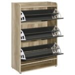 DENIA 3-TIER ENGINEERED WOOD SHOE CABINET GREY - Image 4