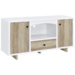 DALTON 2-DOOR STORAGE CABINET WHITE AND DISTRESSED PINE