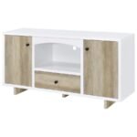 DALTON 2-DOOR STORAGE CABINET WHITE AND DISTRESSED PINE - Image 5