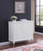 CARDELLA 2-DOOR MANDALA ACCENT CABINET DISTRESSED WHITE - Image 2
