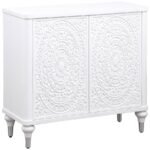 CARDELLA 2-DOOR MANDALA ACCENT CABINET DISTRESSED WHITE