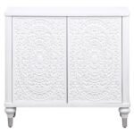 CARDELLA 2-DOOR MANDALA ACCENT CABINET DISTRESSED WHITE - Image 3