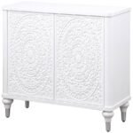 CARDELLA 2-DOOR MANDALA ACCENT CABINET DISTRESSED WHITE - Image 5