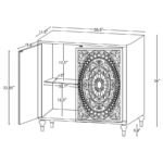 CARDELLA 2-DOOR MANDALA ACCENT CABINET DISTRESSED WHITE - Image 12