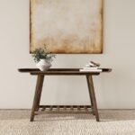 ORNELAS 46-INCH CONSOLE TABLE WITH SLATTED SHELF MANGO BROWN - Image 2
