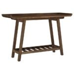 ORNELAS 46-INCH CONSOLE TABLE WITH SLATTED SHELF MANGO BROWN