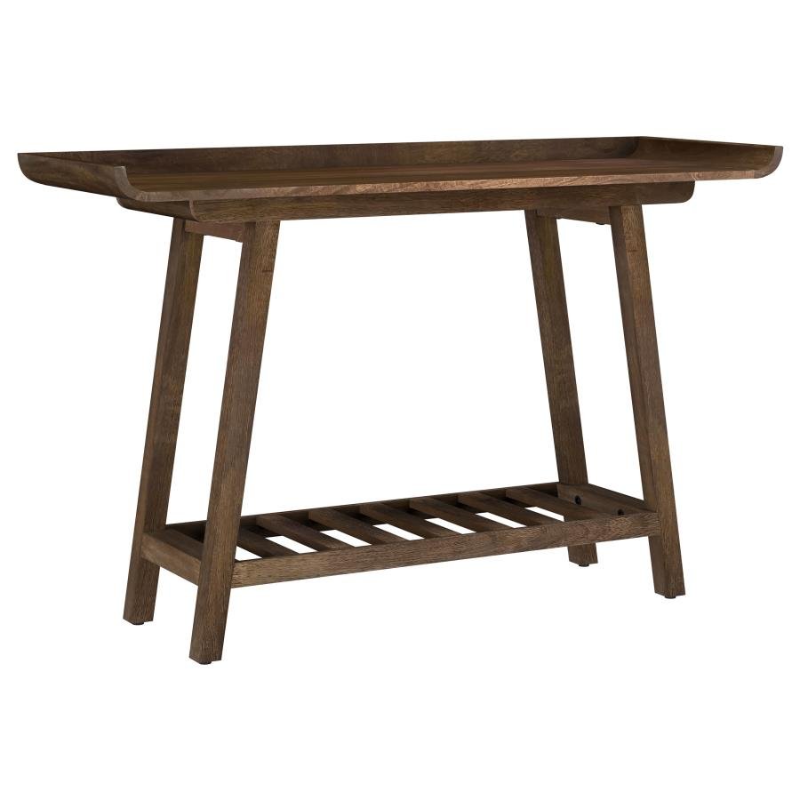 950415_02x900.jpg ORNELAS 46-INCH CONSOLE TABLE WITH SLATTED SHELF MANGO BROWN - Image 1