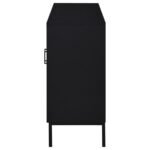 JESS 2-DOOR ARCHED FLUTED GLASS ACCENT CABINET BLACK - Image 5