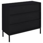 JESS 2-DOOR ARCHED FLUTED GLASS ACCENT CABINET BLACK - Image 6