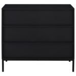 JESS 2-DOOR ARCHED FLUTED GLASS ACCENT CABINET BLACK - Image 7