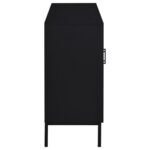 JESS 2-DOOR ARCHED FLUTED GLASS ACCENT CABINET BLACK - Image 8