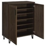 BRIXTON 2-DOOR ENTRYWAY SHOE STORAGE CABINETS SMOKED OAK - Image 3