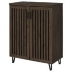 BRIXTON 2-DOOR ENTRYWAY SHOE STORAGE CABINETS SMOKED OAK - Image 5
