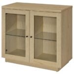 TILBURY 2-DOOR GLASS FRONT ACCENT DISPLAY CABINET LIGHT OAK - Image 5