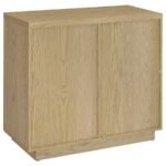 TILBURY 2-DOOR GLASS FRONT ACCENT DISPLAY CABINET LIGHT OAK - Image 7