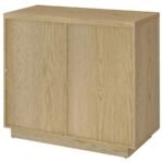 TILBURY 2-DOOR GLASS FRONT ACCENT DISPLAY CABINET LIGHT OAK - Image 8