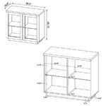 TILBURY 2-DOOR GLASS FRONT ACCENT DISPLAY CABINET LIGHT OAK - Image 11
