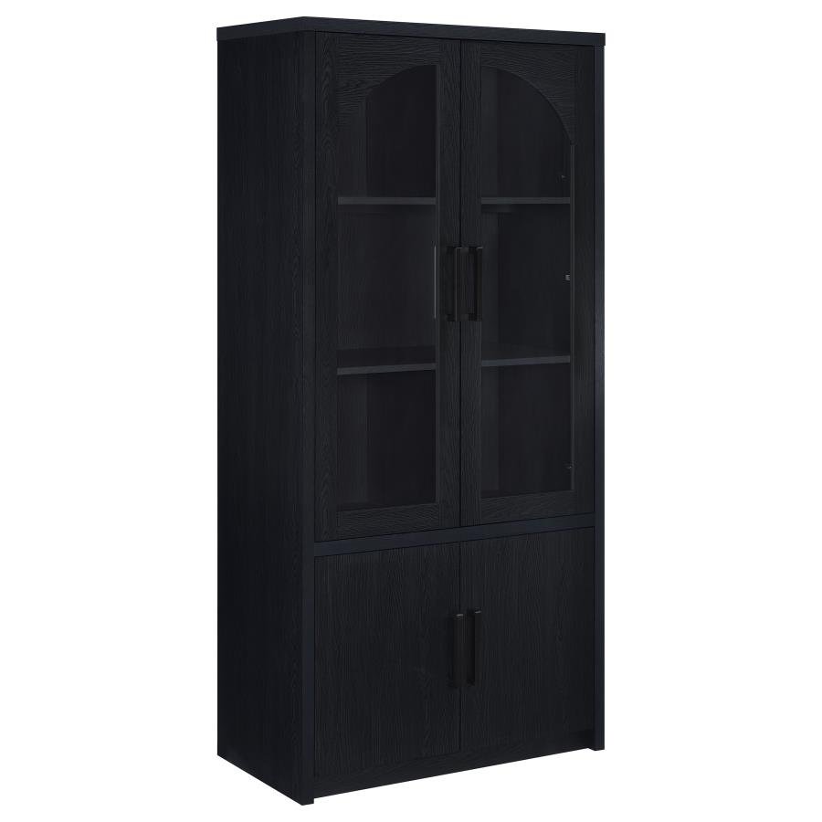 950432_03x900.jpg RIVA 4-DOOR TALL ACCENT DISPLAY CABINET LED LIGHTING BLACK - Image 1