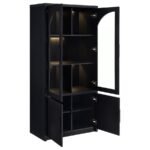 RIVA 4-DOOR TALL ACCENT DISPLAY CABINET LED LIGHTING BLACK - Image 3