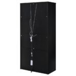 RIVA 4-DOOR TALL ACCENT DISPLAY CABINET LED LIGHTING BLACK - Image 8