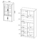 RIVA 4-DOOR TALL ACCENT DISPLAY CABINET LED LIGHTING BLACK - Image 10
