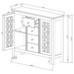 RUE 4-DRAWER WOOD TRELLIS ACCENT STORAGE CABINET BLUE - Image 8