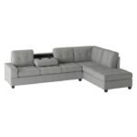 9507GRY*SC 2-Piece Reversible Sectional with Drop-Down Cup Holders - Image 5