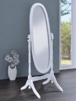 FOYET WOOD ADJUSTABLE FULL LENGTH CHEVAL MIRROR WHITE - Image 2