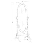 FOYET WOOD ADJUSTABLE FULL LENGTH CHEVAL MIRROR WHITE - Image 6