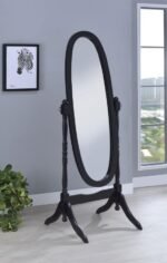 FOYET WOOD ADJUSTABLE FULL LENGTH CHEVAL MIRROR BLACK - Image 2