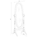 FOYET WOOD ADJUSTABLE FULL LENGTH CHEVAL MIRROR BLACK - Image 8