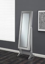 MOORE CHEVAL MIRROR WITH JEWELRY STORAGE SILVER - Image 2