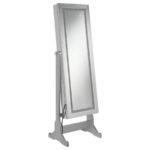 MOORE CHEVAL MIRROR WITH JEWELRY STORAGE SILVER