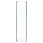 BELLATRIX 4-SHELF CLEAR GLASS CURIO CABINET WHITE - Image 3
