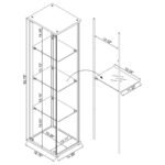 BELLATRIX 4-SHELF CLEAR GLASS CURIO CABINET WHITE - Image 7