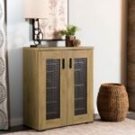 BRISTOL 6-SHELF ENGINEERED WOOD SHOE CABINET GOLDEN OAK - Image 2