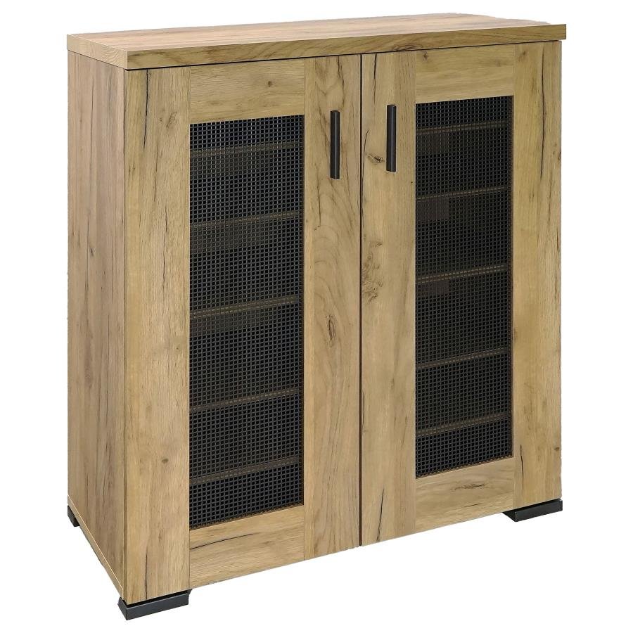 951107_02x900.jpg BRISTOL 6-SHELF ENGINEERED WOOD SHOE CABINET GOLDEN OAK - Image 1