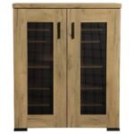 BRISTOL 6-SHELF ENGINEERED WOOD SHOE CABINET GOLDEN OAK - Image 3