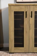 BRISTOL 6-SHELF ENGINEERED WOOD SHOE CABINET GOLDEN OAK - Image 9