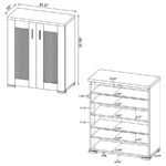 BRISTOL 6-SHELF ENGINEERED WOOD SHOE CABINET GOLDEN OAK - Image 17