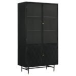 SANTIAGO 4-DOOR METAL TALL STORAGE CABINET MATTE BLACK