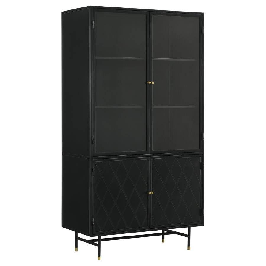 951134_02x900.jpg SANTIAGO 4-DOOR METAL TALL STORAGE CABINET MATTE BLACK - Image 1