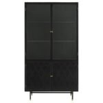 SANTIAGO 4-DOOR METAL TALL STORAGE CABINET MATTE BLACK - Image 4