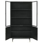 SANTIAGO 4-DOOR METAL TALL STORAGE CABINET MATTE BLACK - Image 5