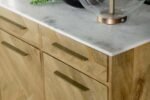 KEATON 3-DOOR MARBLE TOP HERRINGBONE ACCENT CABINET NATURAL - Image 11