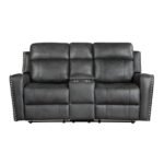 9515DGY-2 Double Reclining Love Seat with Center Console